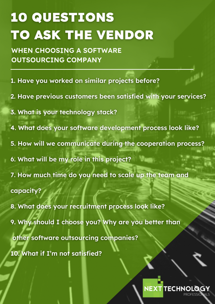 Choosing a Software Outsourcing Company: 10 Questions to Ask the Vendor