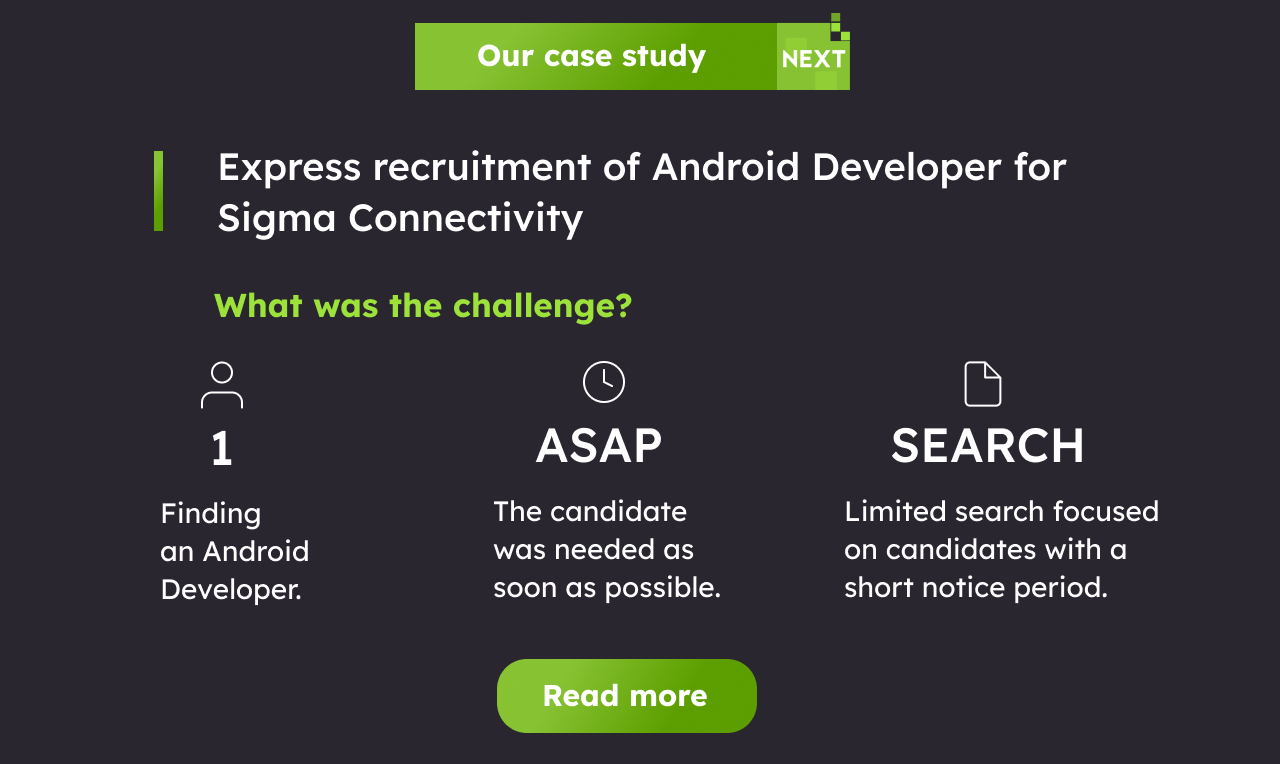 Android Developer needed ASAP at Sigma Connectivity