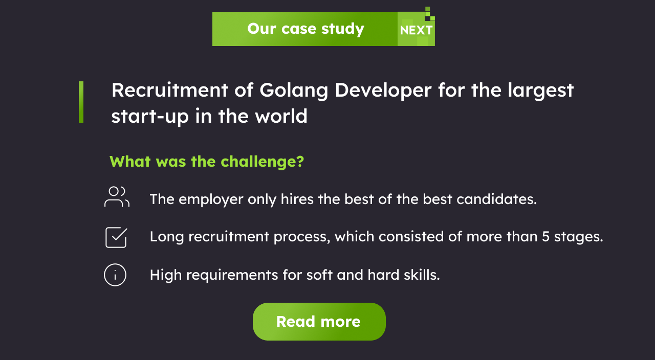 Golang Developer recruitment