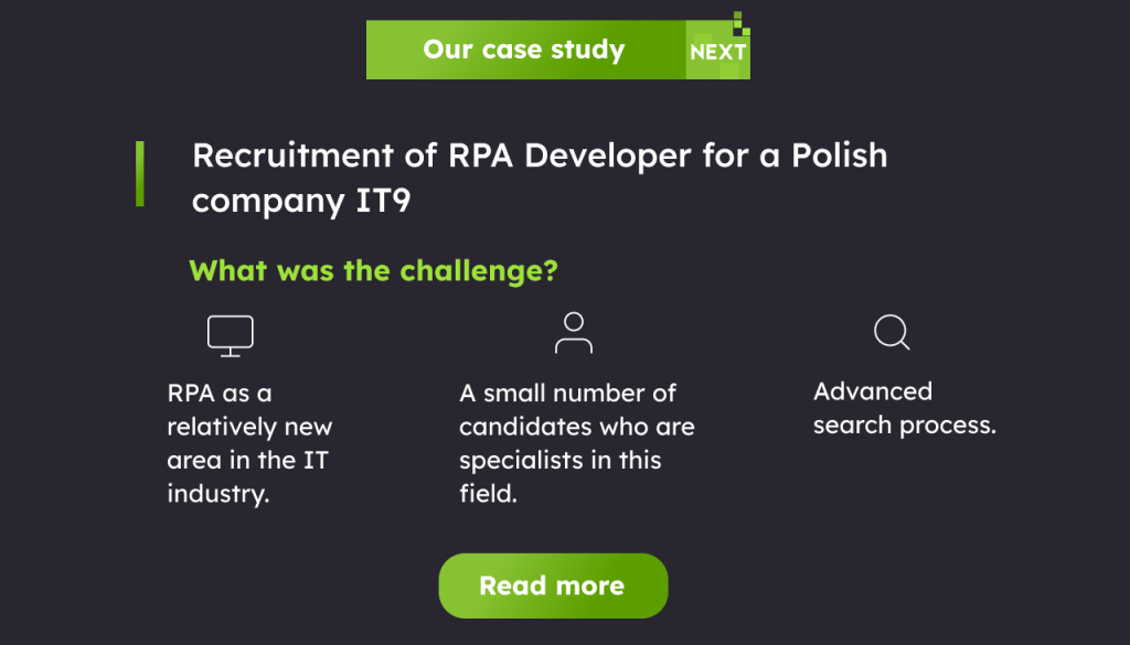 Recruitment of RPA Developer for Polish  company IT9