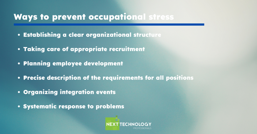 How can employers prevent occupational stress among employees?