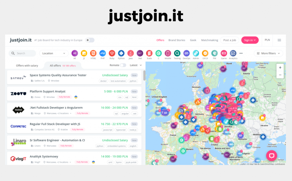 IT job board - justjoin.it