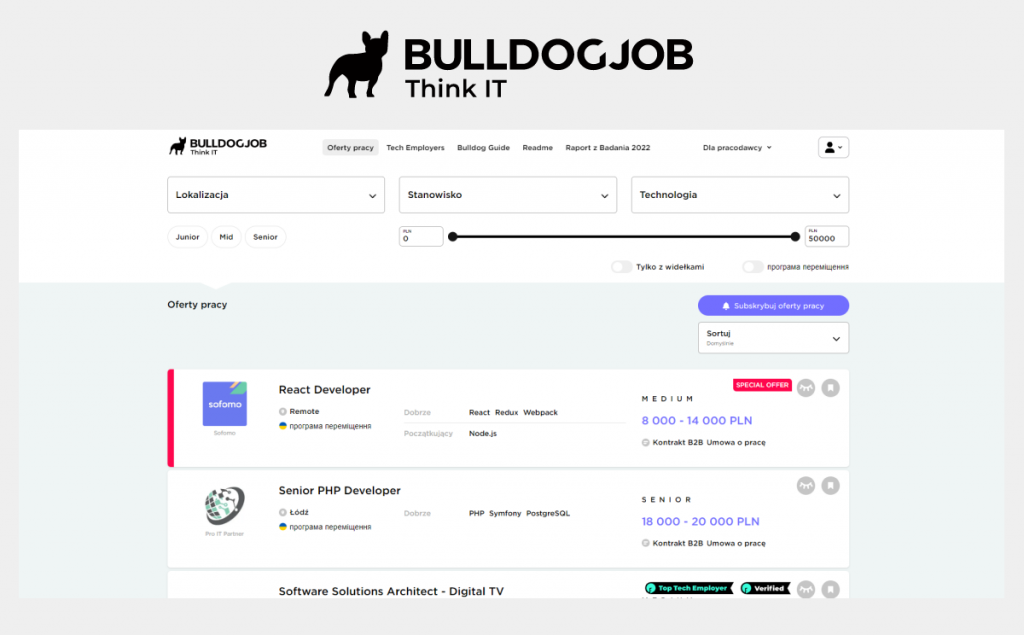 portal z ofertami pracy IT - Bulldogjob