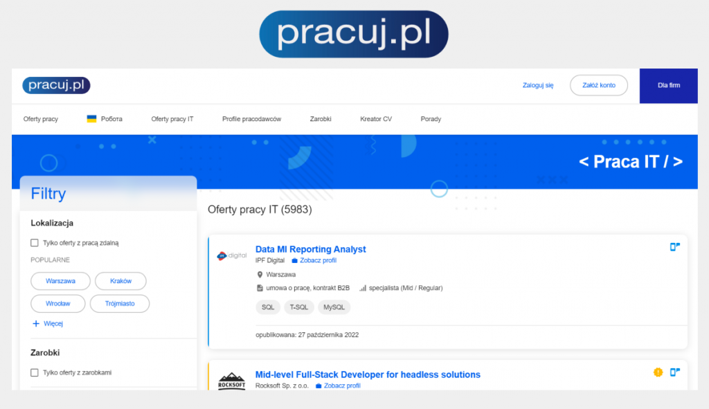 IT job board - pracuj.pl