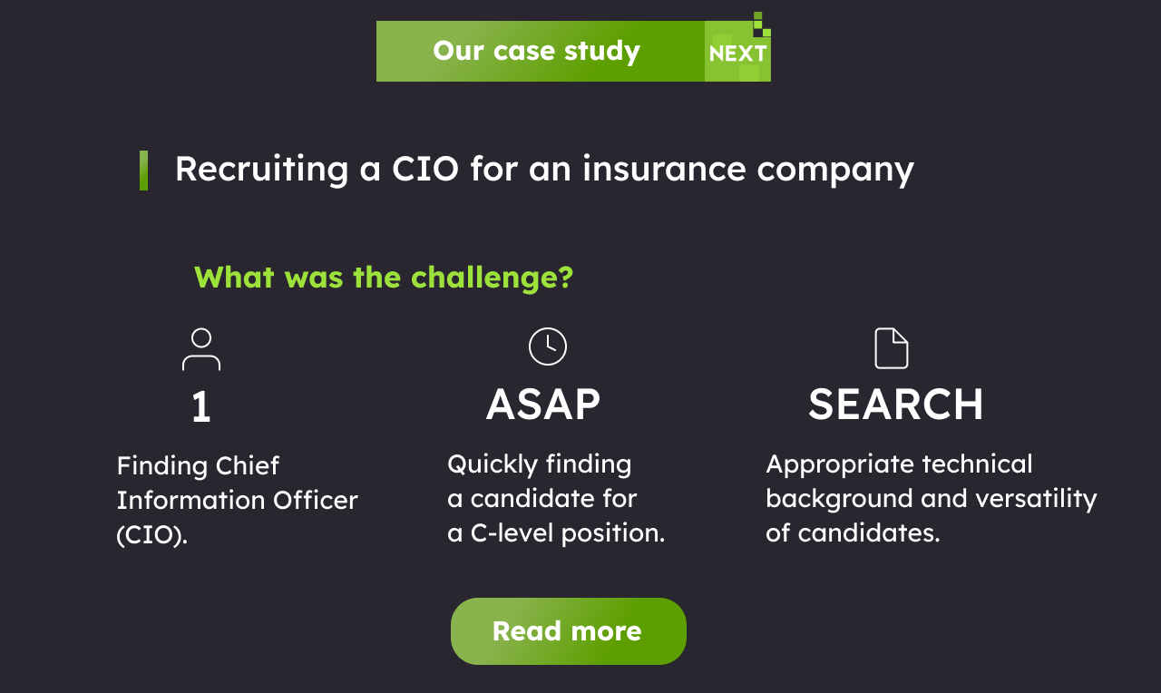 Recruiting a CIO for an insurance company