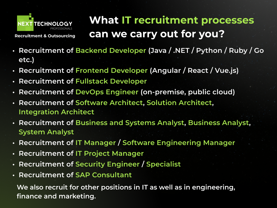 What IT recruitment processes can we carry out for you?