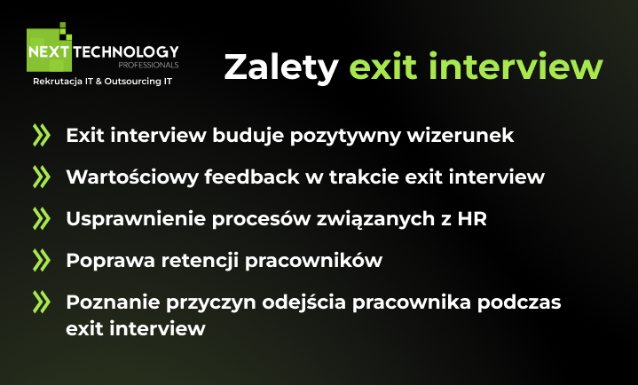 Next Technology Professionals - zalety exit interview