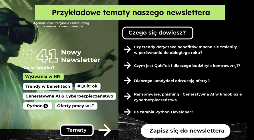 Przykładowe tematy newslettera Next Technology Professionals
